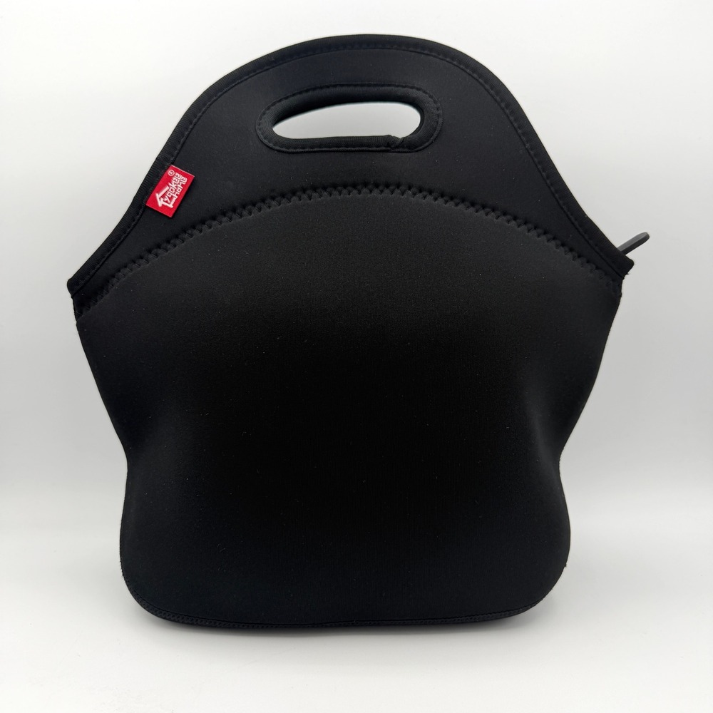 Yookee Home Neoprene Insulated Lunch Bag Tote Black Zippered Thermal Cooler